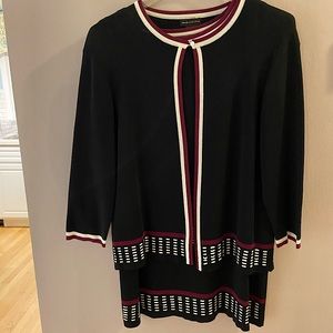 3 piece knit suit; jacket, sleeveless top, skirt